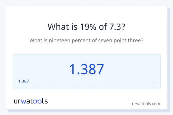 7.3 இல் 19% என்றால் என்ன?