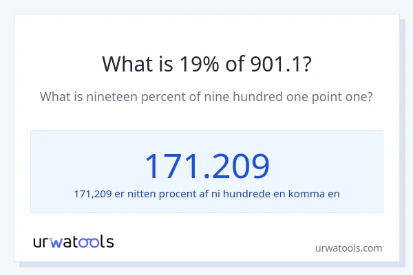 Hvad er 19% af 901.1?