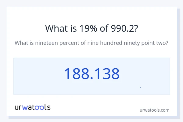 19% از 990.2 چقدر است؟