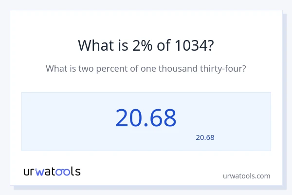 1034 کا 2% کیا ہے؟