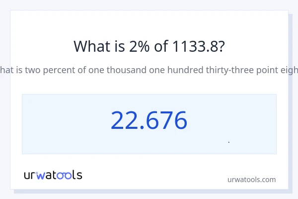 2% از 1133.8 چقدر است؟