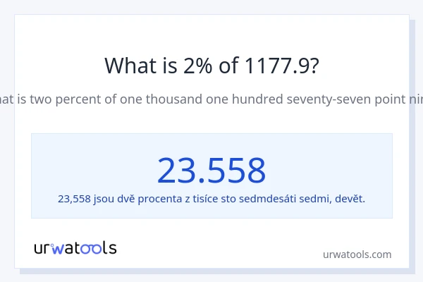 Kolik je 2 % z 1177.9?