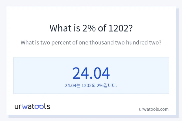 1202의 2%는 얼마입니까?
