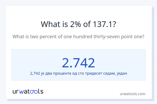 Колико је 2% од 137.1?