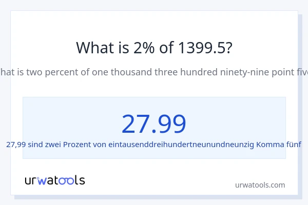 Was ist 2% von 1399.5?