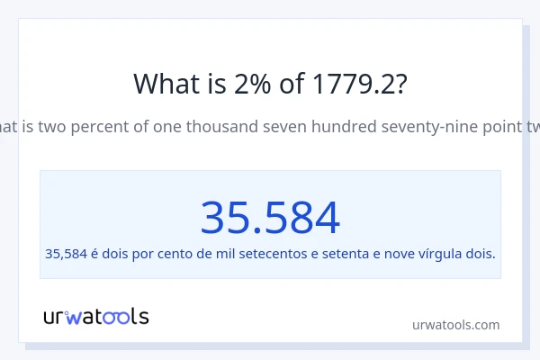 Qual é o valor de 2% de 1779.2?