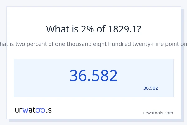 1829.1 کا 2% کیا ہے؟