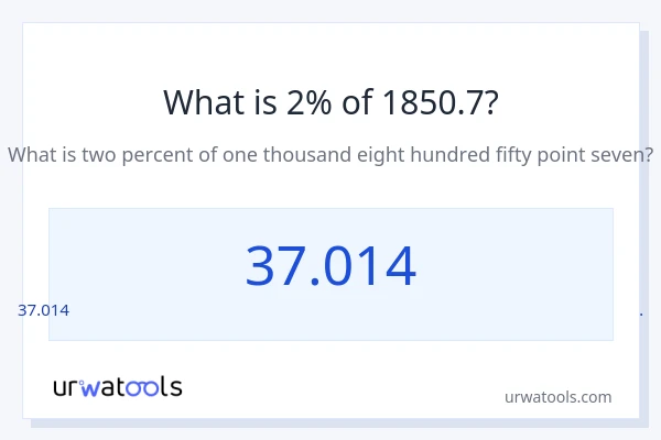 1850.7 ರಲ್ಲಿ 2% ಎಂದರೇನು?