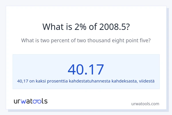 Mikä on 2 % 2008.5:sta?