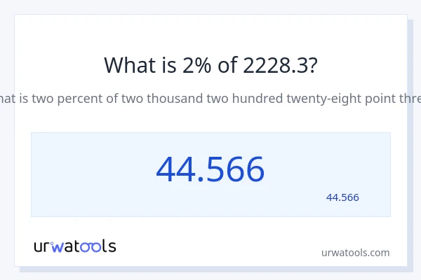 2228.3 کا 2% کیا ہے؟