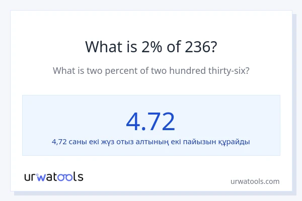 236-нің 2%-ы қандай?