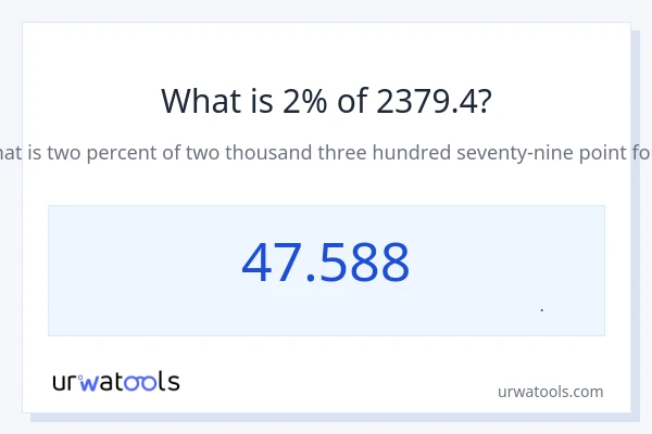 2% از 2379.4 چقدر است؟