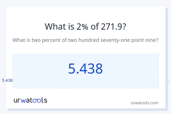 271.9 இல் 2% என்றால் என்ன?