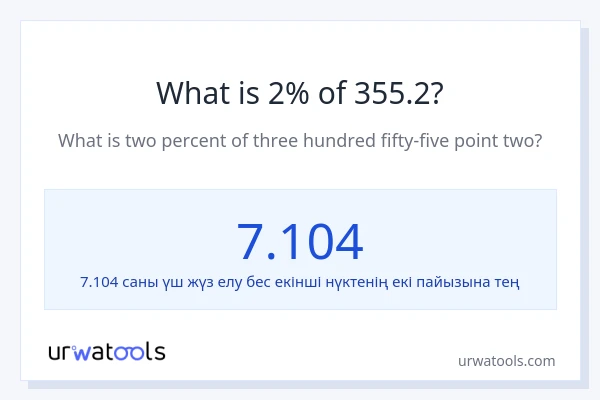 355.2-нің 2%-ы қандай?