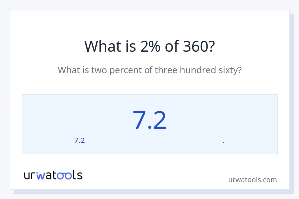 360 ರಲ್ಲಿ 2% ಎಂದರೇನು?