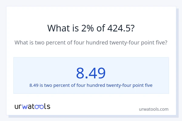 What is 2% of 424.5?