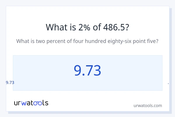 486.5 இல் 2% என்றால் என்ன?