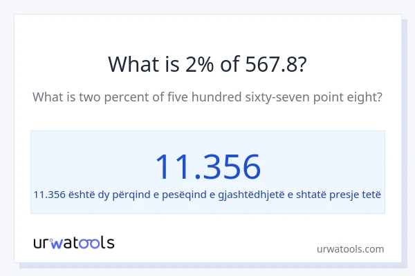 Sa është 2% e 567.8?