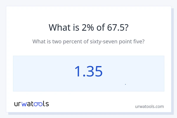 2% از 67.5 چقدر است؟