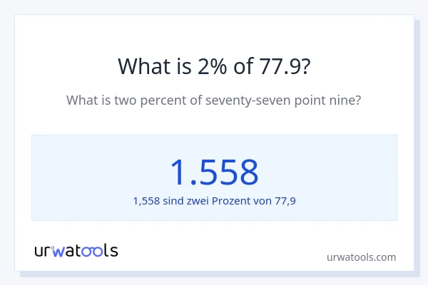 Was ist 2% von 77.9?
