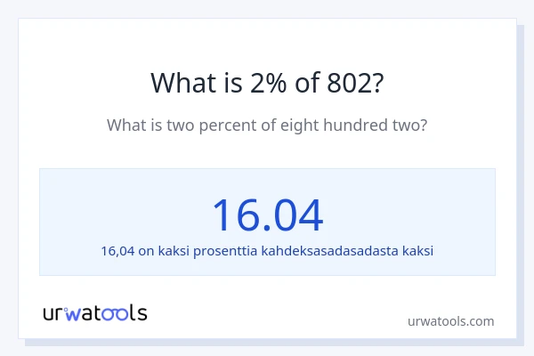 Mikä on 2 % 802:sta?