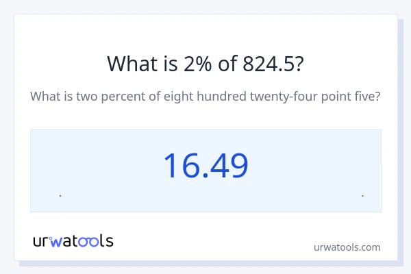 824.5 ರಲ್ಲಿ 2% ಎಂದರೇನು?