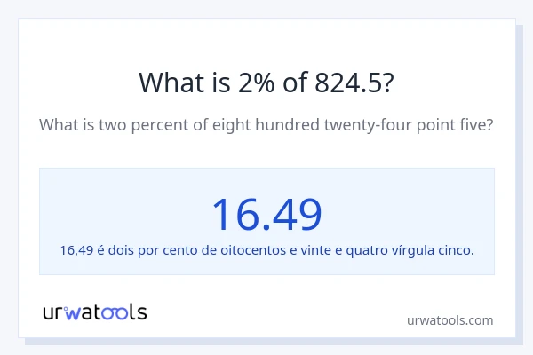 Qual é o valor de 2% de 824.5?
