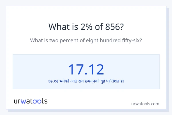 856 को 2% कति हुन्छ?