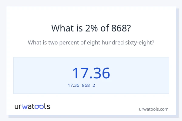 868の2%は何ですか?