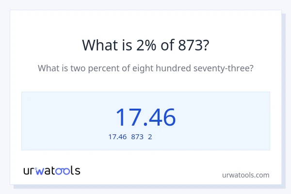 873の2%は何ですか?