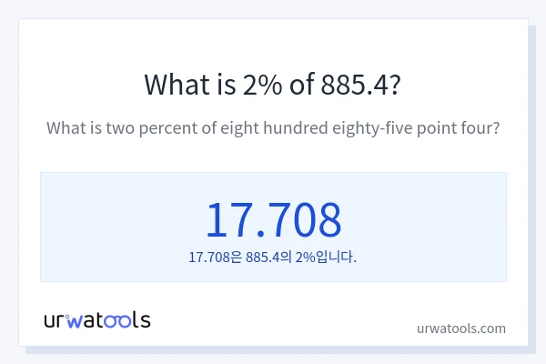 885.4의 2%는 얼마입니까?