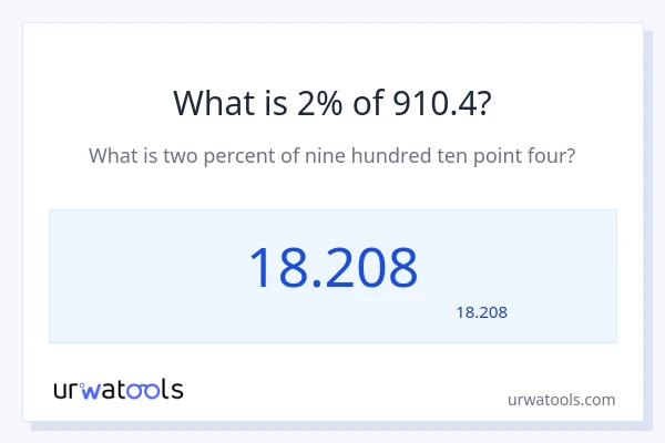 910.4 کا 2% کیا ہے؟