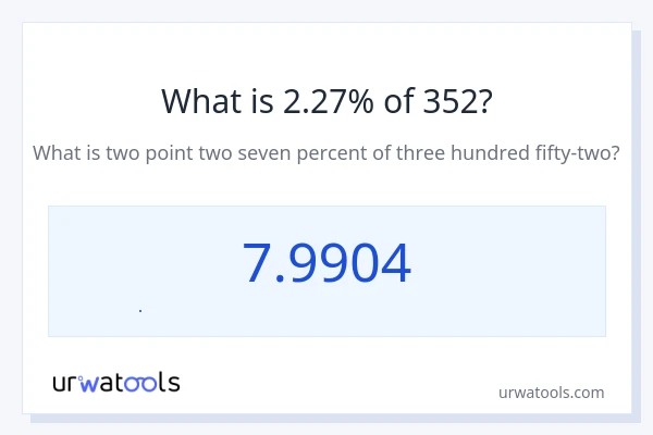 352 નું 2.27% કેટલું થાય?