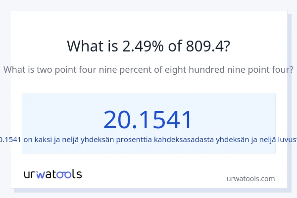 Mikä on 2.49 % 809.4:sta?
