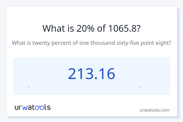 20% از 1065.8 چقدر است؟
