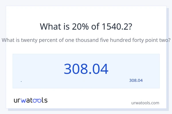 20% از 1540.2 چقدر است؟