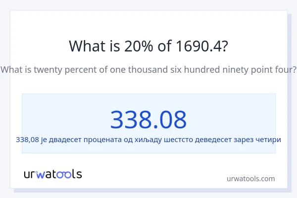 Колико је 20% од 1690.4?