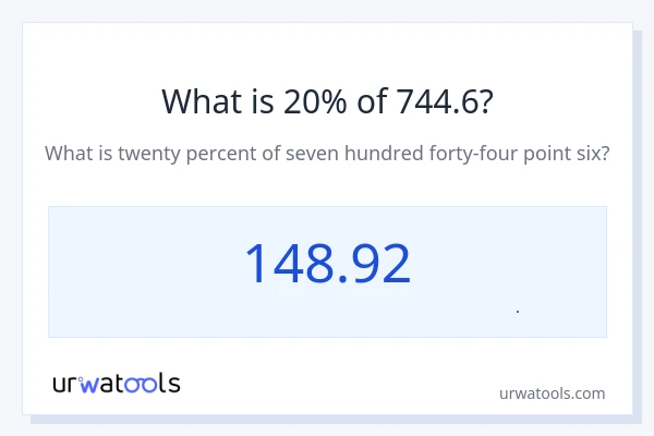 20% از 744.6 چقدر است؟