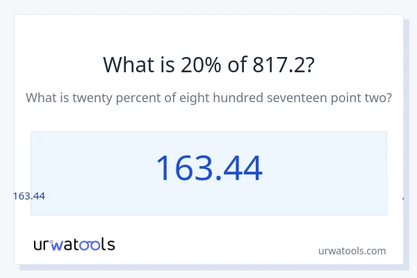 817.2 യുടെ 20% എന്താണ്?