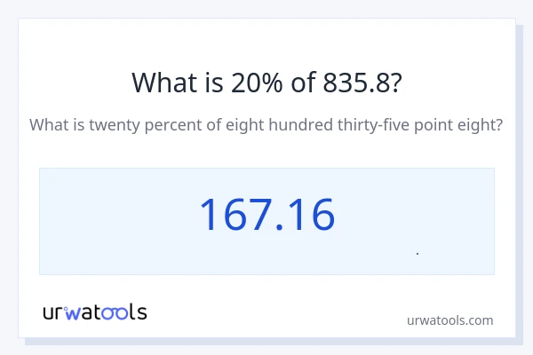 20% از 835.8 چقدر است؟