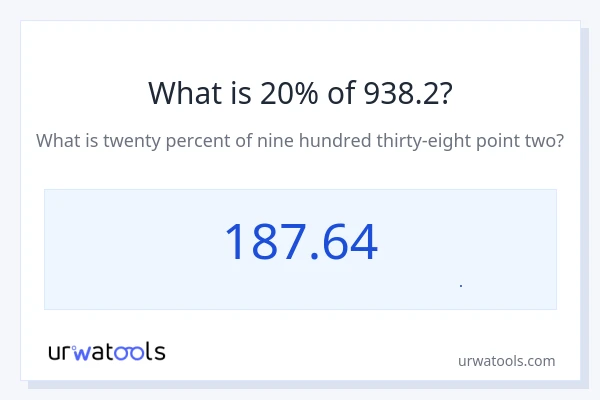 20% از 938.2 چقدر است؟
