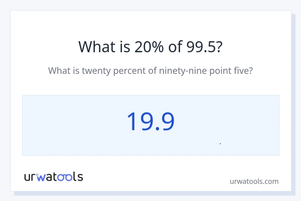 20% از 99.5 چقدر است؟