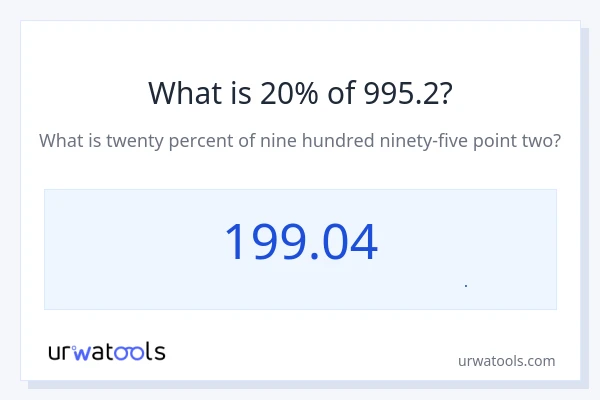 20% از 995.2 چقدر است؟