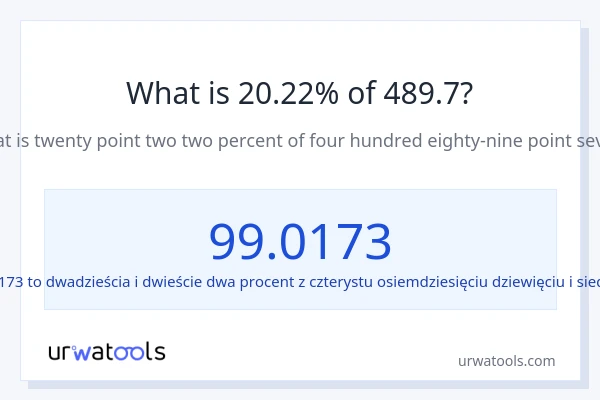 Ile wynosi 20.22% z 489.7?