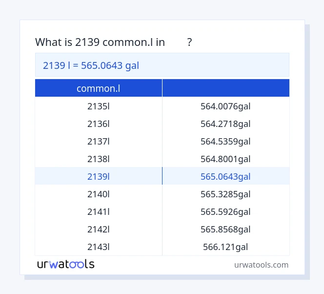 جدول 2139 common.l تا گال