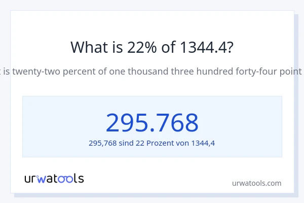 Was ist 22% von 1344.4?