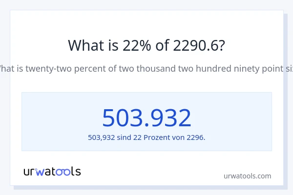 Was ist 22% von 2290.6?
