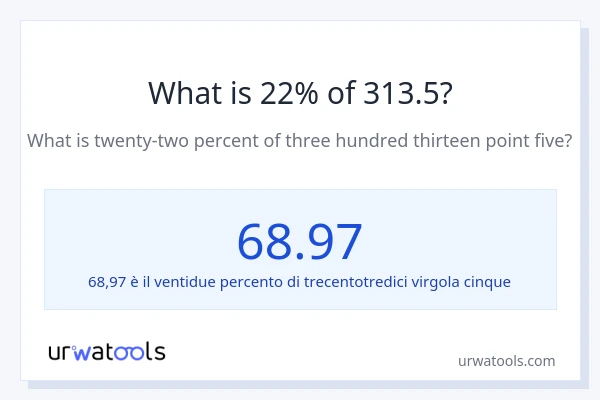 Qual è il 22% di 313.5?