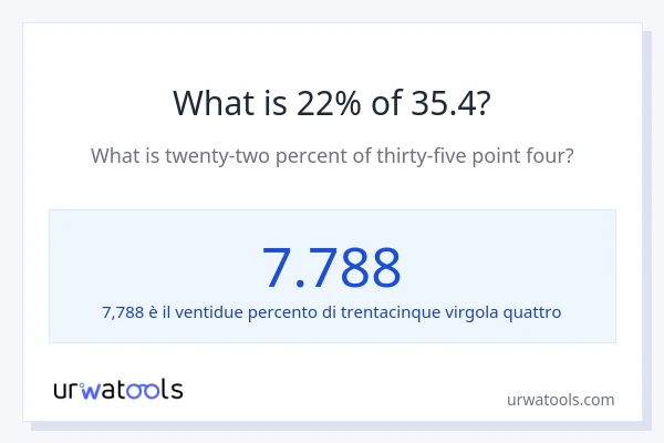 Qual è il 22% di 35.4?