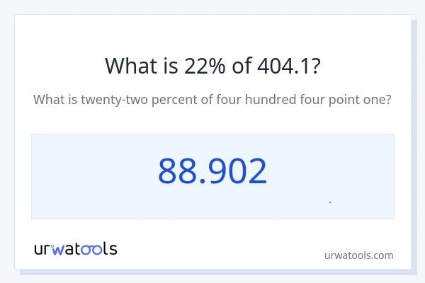 22% از 404.1 چقدر است؟
